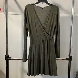Express Sweater Dress Heathered Olive Green Med